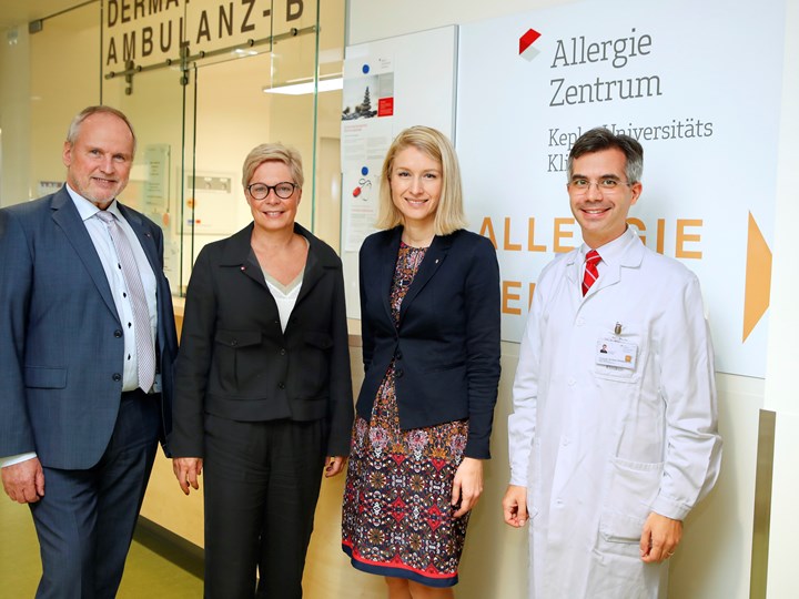 GF Dr. Brock, GFin Mag.a Dr.in Drda, LHStv. Haberlander, Prim. Priv.-Doz. DDr. Hötzenecker im Allergie Zentrum